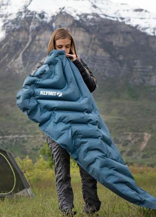 Надувний килимок klymit static v luxe sl (цвет atlantic deep)8 фото