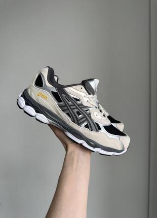 Asics gel-nyc beige black кроссовки