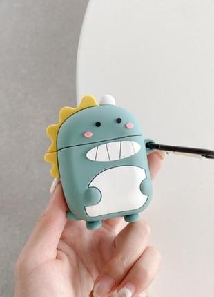 Силиконовый 3d чехол на кейс для xiaomi redmi airdots 3 pro / poco pop buds / Airpods max чехол pro / дино