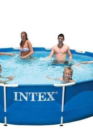 Каркасний басейн круглий metal frame pool (intex 28210) діаметр 366 x висота 76см