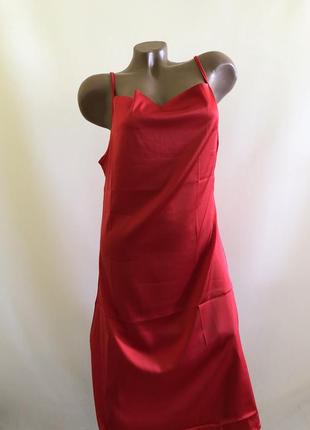10-57 жіноча сукня-комбінація міді на бретелях женское платье-комбинация миди на бретелях2 фото