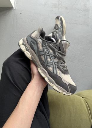 Asics gel-nyc beige brown кроссовки5 фото