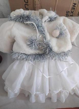 Новорічний костюм для дівчинки "сніжинка"2 фото
