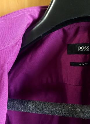 Рубашка оригинал hugo boss сорочка 38 s приталена хлопок 100%