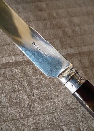 Закусочні або фруктові ножі. сталь, срібло, бурштин. англія.5 фото