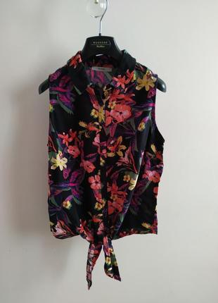 Блуза рубашка в цветочный принт6 фото