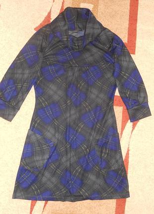 Платье в крупную клетку р.s-m