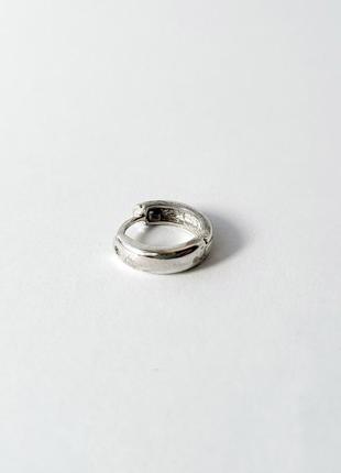 Серебряная серьга сережка кольцо широкое 3 мм серебро 925 пробы кольцо 12 мм 1 шт 1.15г 2258