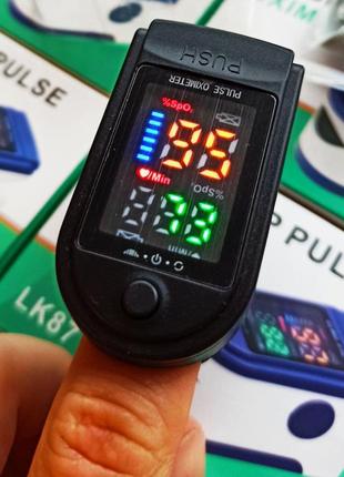 Електронний пульсоксиметр на палець pulse oximeter пульсометр опт1 фото