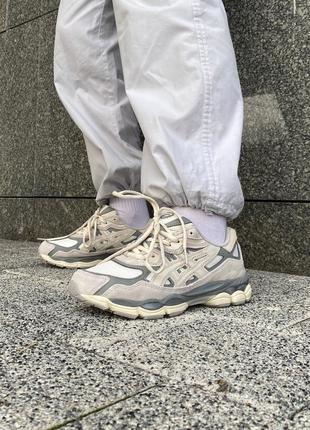 Asics gel-nyc grey beige кроссовки