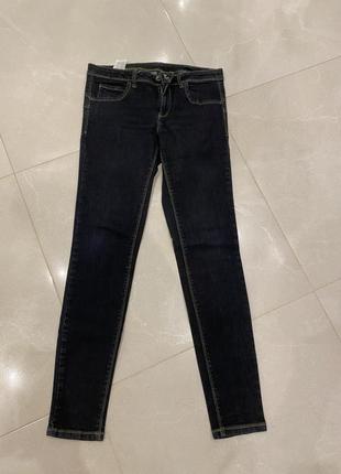 Темно синие скини джинсы3 фото