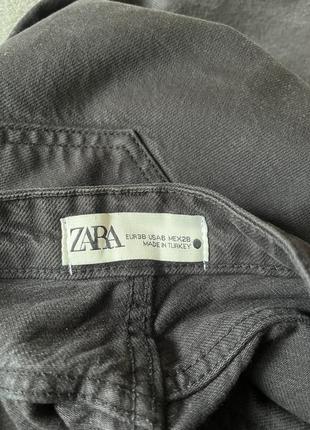 Брюки джинсы черные с необработанным краем zara5 фото