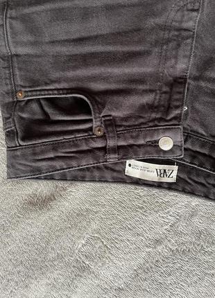 Штани джинси чорні з необробленим краєм zara2 фото