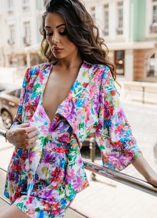 Комбинезон ромпер женский летний весенний, комбинированный голубой