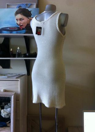 Новое вязаное кружевное пляжное платье бежевое тренд 8-10-12 от atm4 фото
