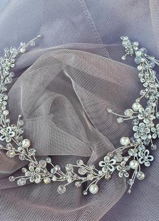 Свадебное украшение для волос, веточка в прическу, серьги, украшения в прическу на выпускной1 фото