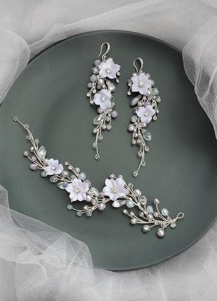 Весільна прикраса для волосся, гілочка в зачіску, ободок у волосся, прикраси для нареченої