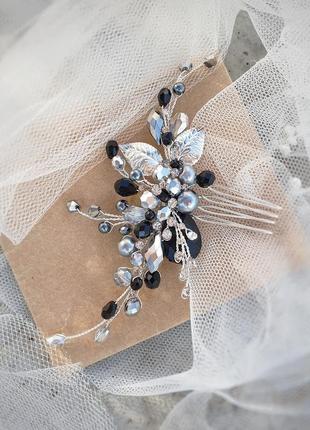 Свадебное украшение для волос, веточка в прическу, украшение в прическу, гребешок для прически