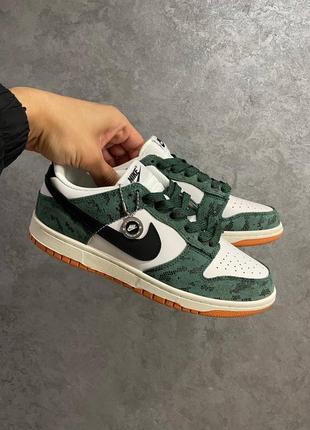 Мужские кроссовки nike dunk low “green snakeskin”