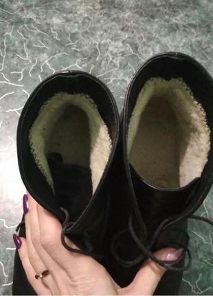 Жіночі зимові шкіряні черевики на підборах.6 фото