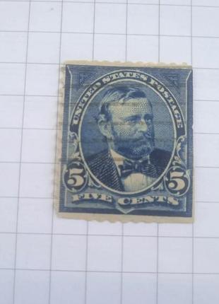 Редкая почтовая марка сша 5 центов 1898 год