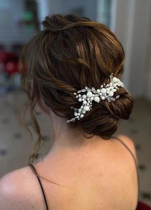 Свадебное украшение для волос, матовая веточка в прическу, веточки для волос, украшения для причесок3 фото