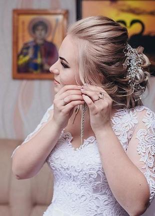 Весільна прикраса для волосся, гілочка в зачіску,прикраса в зачіску нареченій, прикраси в зачіску7 фото