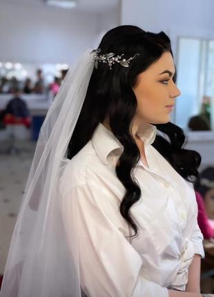 Весільна прикраса для волосся, гілочка в зачіску, прикраса в зачіску, оздоба у зачіску6 фото