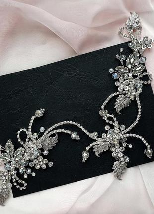 Свадебное украшение для волос, веточка в прическу, украшения в прическу на выпускной3 фото