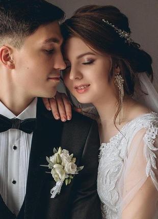 Серьги, свадебные серьги, серьги для невесты, длинные серьги, серебристые серьги