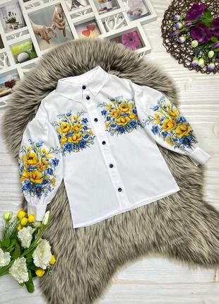 Детские блузки вышиванки для девочек1 фото