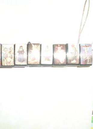 Новий гематитовый магнітний браслет з ликами святих і ангелів.8 фото