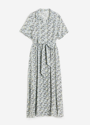 Вискозное  цветочное платье рубашка h&m р. l (48-50-52)5 фото