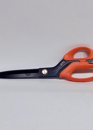 Ножиці швейні кравецькі преміум класу tc-h270-hb wayken сталеві леза, ручки м'який пластик корал (6682)2 фото