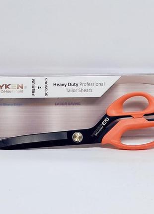 Ножницы швейные портновские премиум класса tc-h270-hb wayken стальные лезвия ручки мягкий пластик коралл(6682)