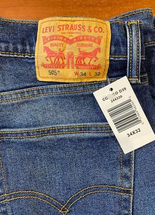 Джинси чоловічі levi's 505, w34 l32 нові9 фото