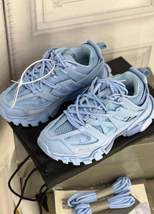 Кроссовки голубые в стиле balenciaga track