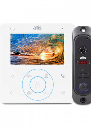 Комплект відеодомофон і панель atis ad-480 w kit box білий