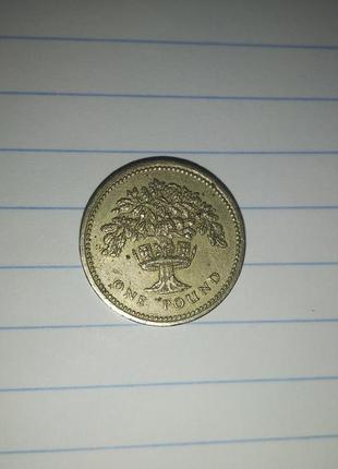 Монета 1 фунт2 фото