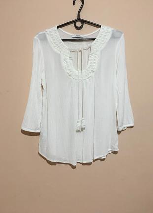 Блуза mango embroidered cord blouse в boho стиле7 фото