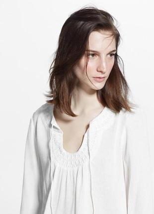 Блуза mango embroidered cord blouse в стилі boho