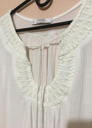 Блуза mango embroidered cord blouse в boho стиле6 фото