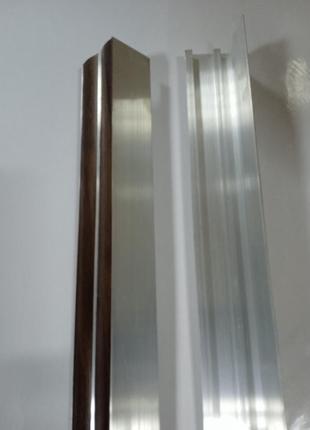 Карниз дворядний алюмінієвий, декорований плівкою під колір дерева " горіх" 2,0метрів1 фото