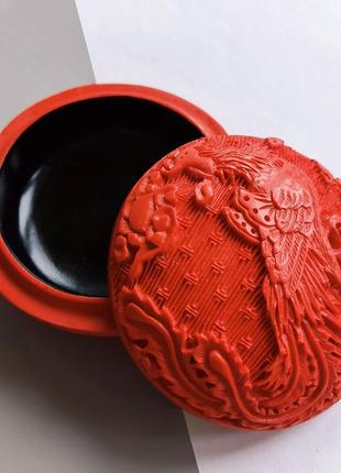 Різьблена лакова скринька для ювелірних виробів у ретро китайському стилі фенікс