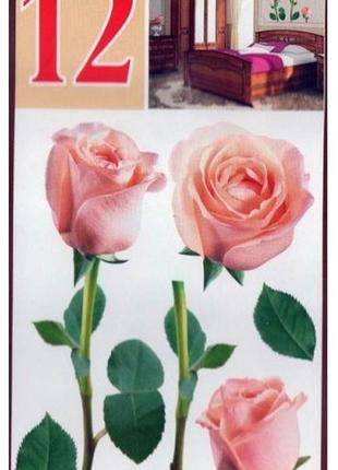 Декоративні наклейки на стіну artpecor no12 рожева троянда