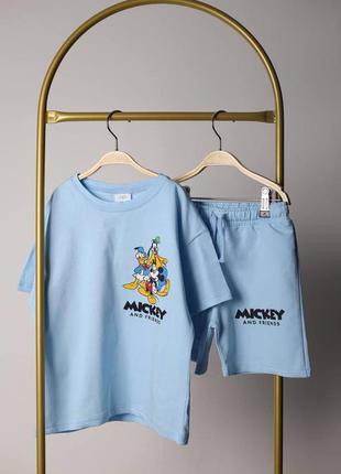 Костюм комплект для хлопчика футболка шорти зара zara мікі маус друзі дісней літній літо повсякденний оригінал