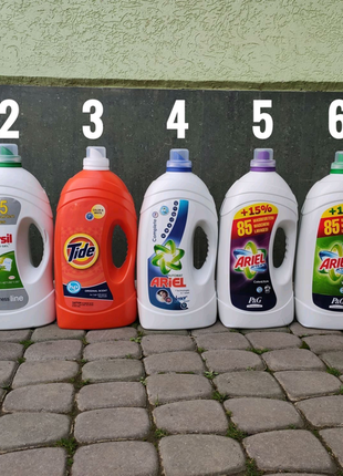 Гелі для прання. persil. tide. ariel. lenor. dask