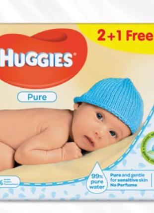 Вологі серветки huggies 168 шт.1 фото