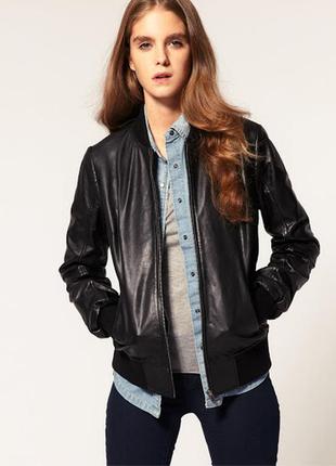Кожаный бомбер бомпер куртка кожаная натуральная
