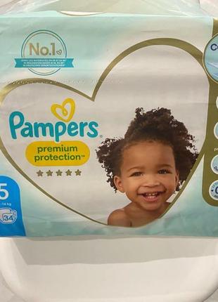 Новинка. подгузники pampers premium protection. размер 5(11-16кг)